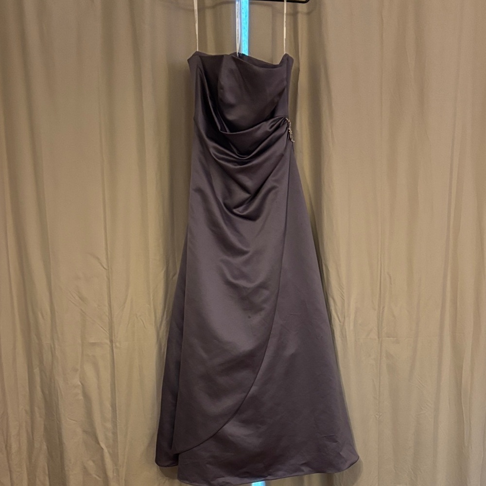 David's Bridal Elegant Strapless Black Dress includes matching purse and sash